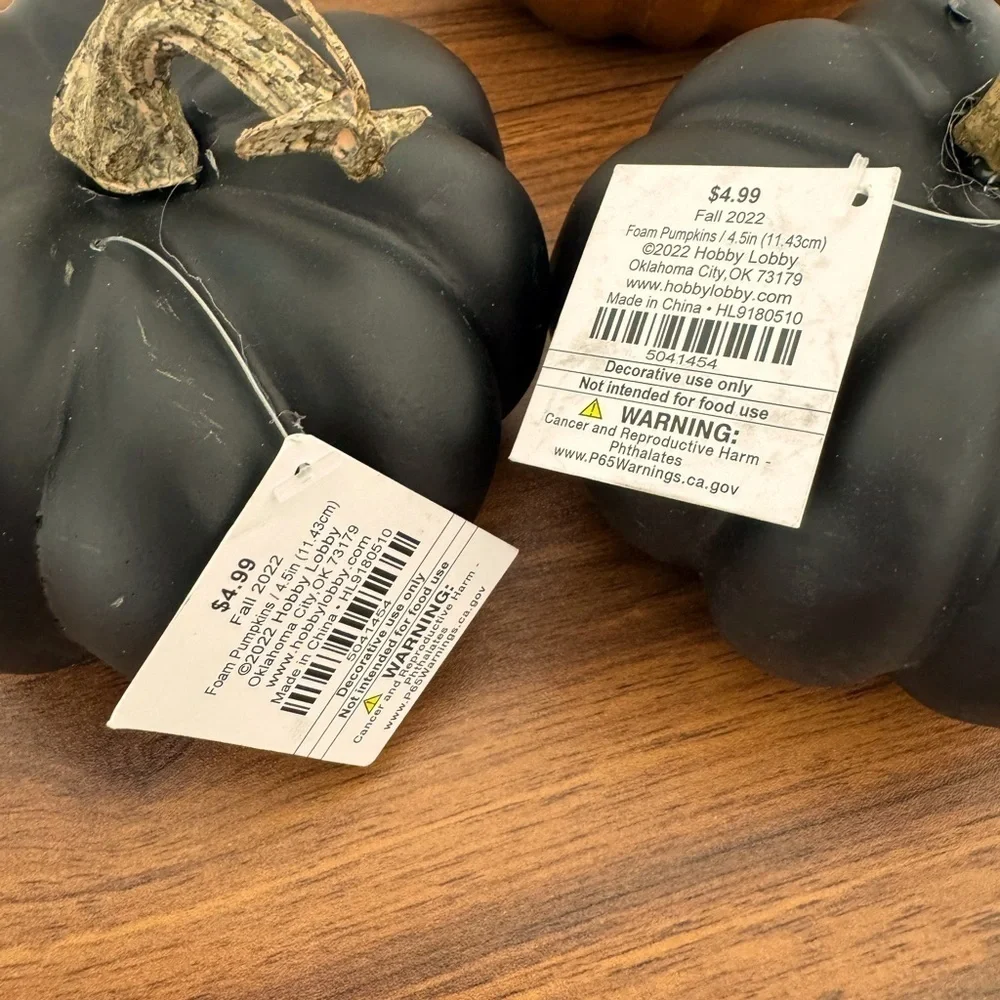 Hobby Lobby Black& Gold Pumpkins and Nanu Orange Pumpkin Decor Set